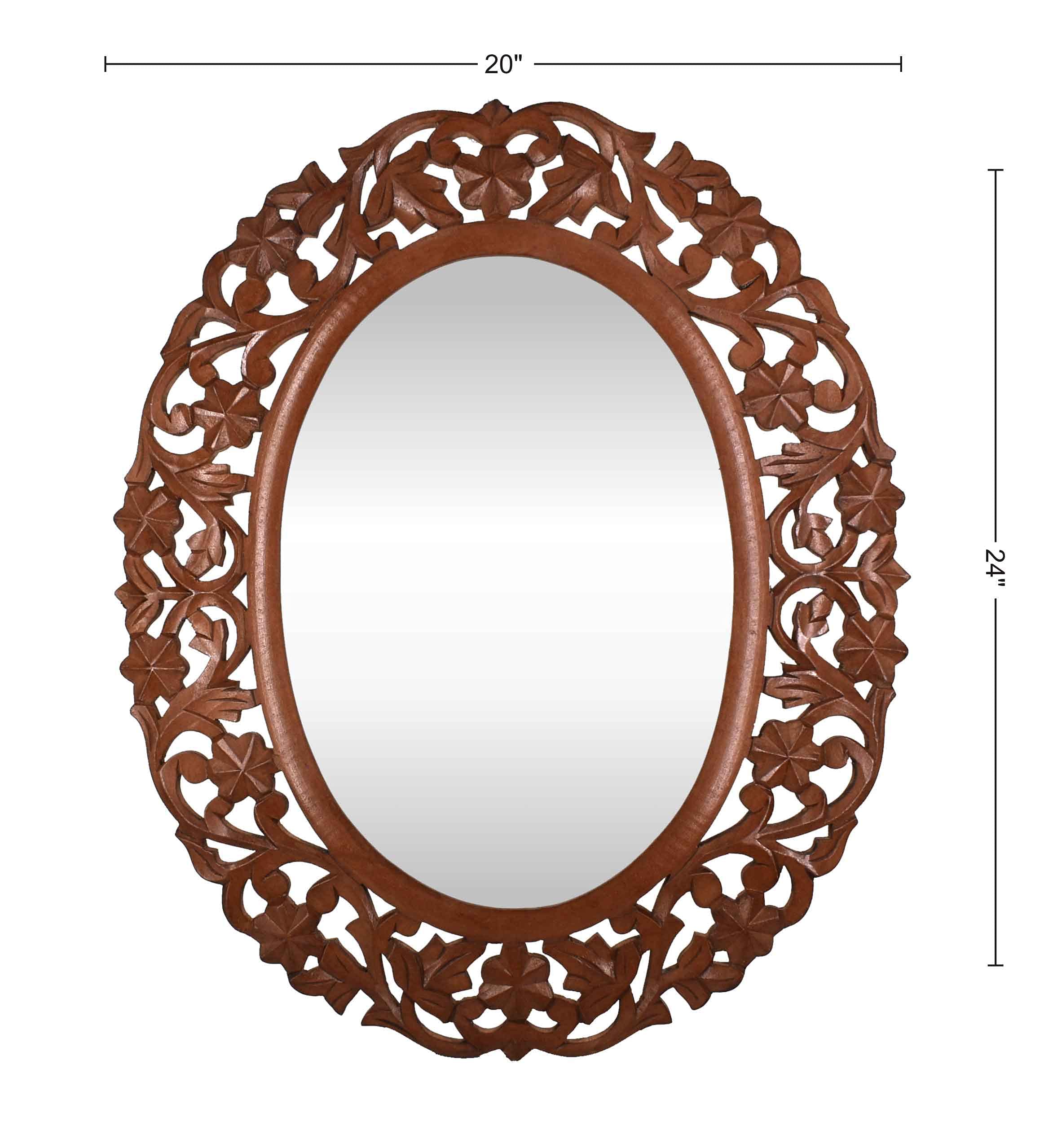 Buy THE WOOD RAYS Handcrafted Decorative Wooden Wall Mirror 20X24
